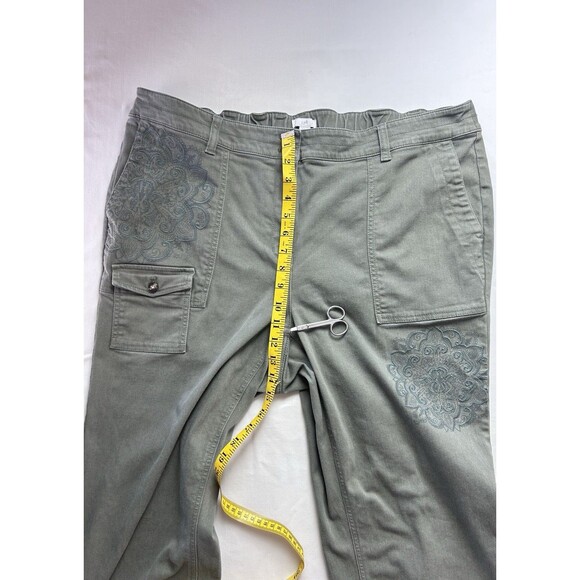 J. Jill Womens Size 22 Green Embroidered Pants‎ - Picture 3 of 10